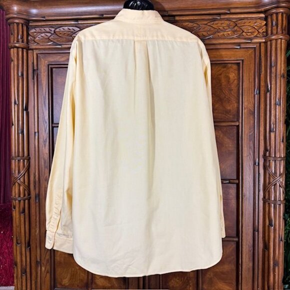 Ralph Lauren Polo Yellow Blue Polo Pony 100% Cotton Classic Fit Button Down - Picture 2 of 10